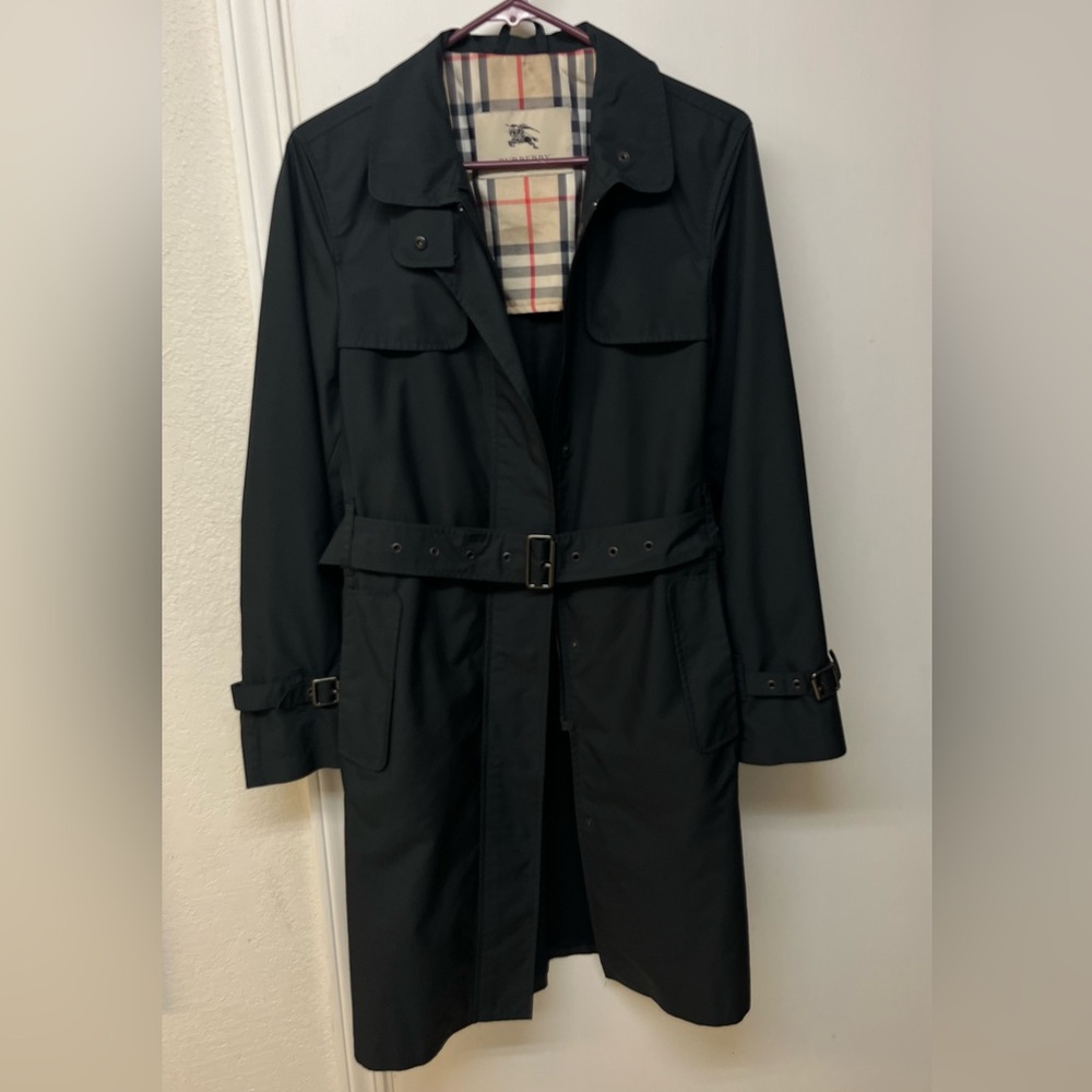 Burberry London Black Tess Rain Trench Coat - 8